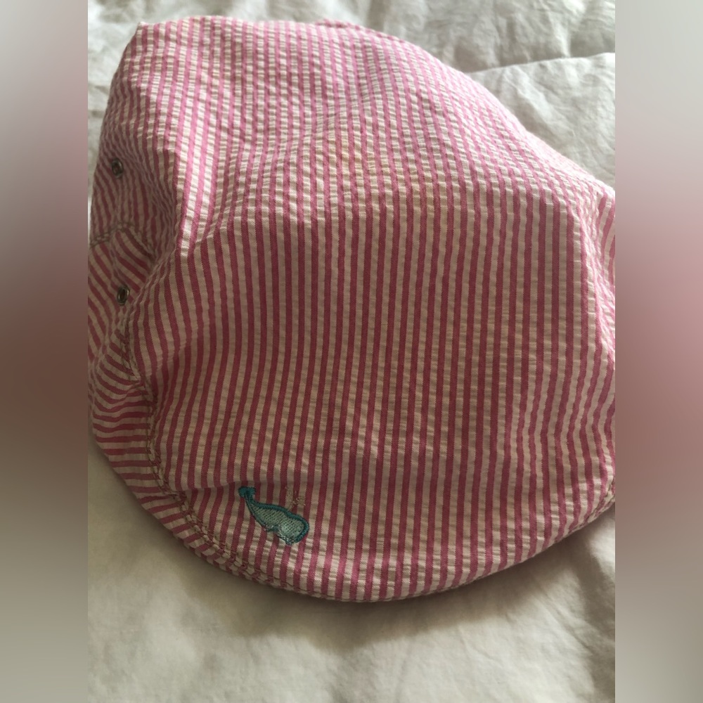 Jcrew pink seersucker ivy cap s/med